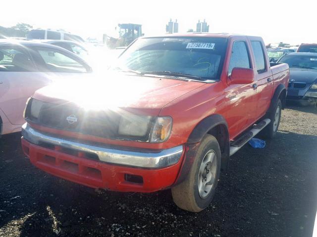 1N6ED27T2YC302516 - 2000 NISSAN FRONTIER C RED photo 2