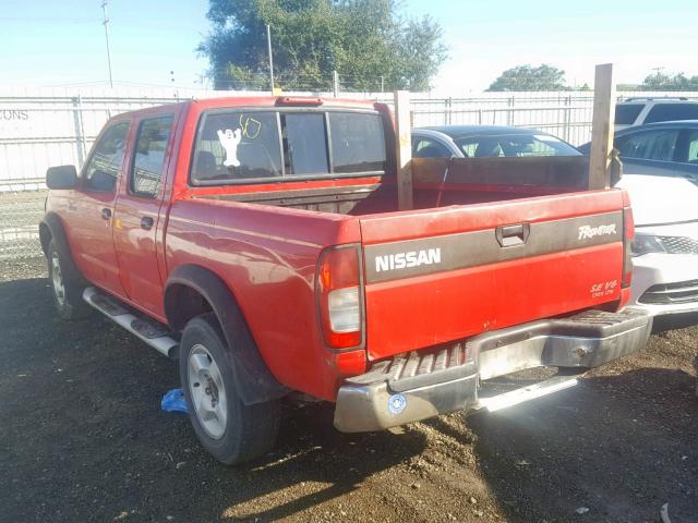 1N6ED27T2YC302516 - 2000 NISSAN FRONTIER C RED photo 3