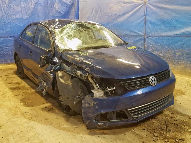 3VW2K7AJ7EM438552 - 2014 VOLKSWAGEN JETTA BASE BLUE photo 1