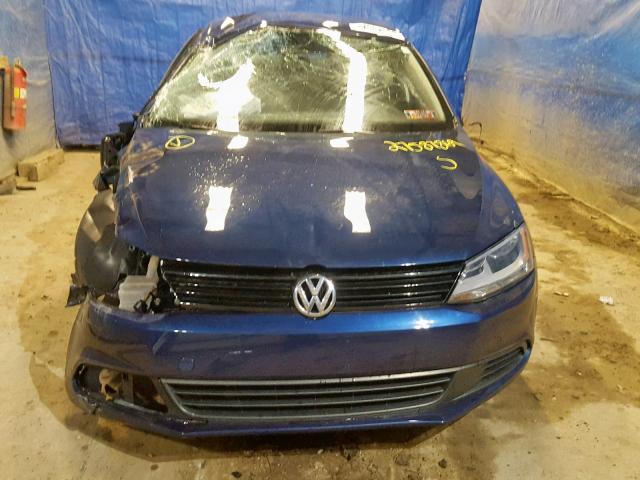 3VW2K7AJ7EM438552 - 2014 VOLKSWAGEN JETTA BASE BLUE photo 9