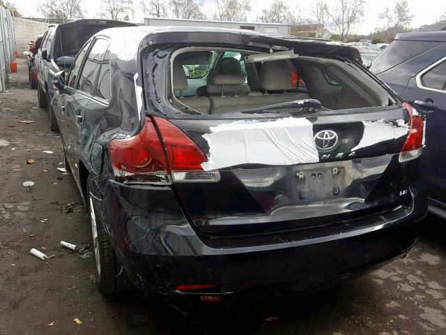 4T3ZA3BB7DU063585 - 2013 TOYOTA VENZA LE BLACK photo 3