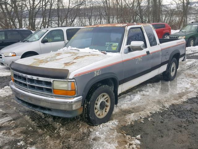 1B7FL23X8PS180008 - 1993 DODGE DAKOTA WHITE photo 2