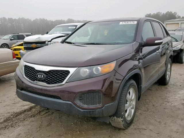 5XYKT3A13BG079752 - 2011 KIA SORENTO BA BURGUNDY photo 2