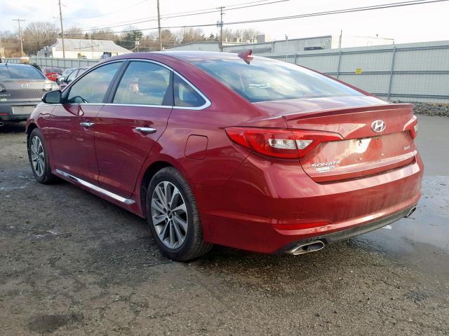 5NPE34AF3FH055528 - 2015 HYUNDAI SONATA SPO RED photo 3