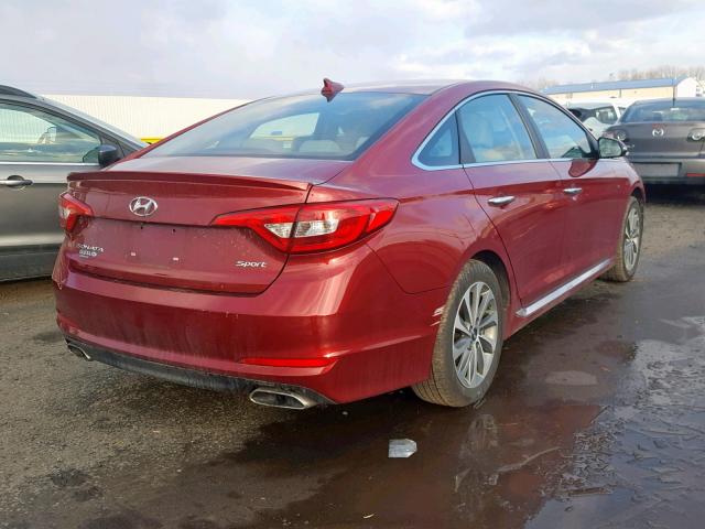 5NPE34AF3FH055528 - 2015 HYUNDAI SONATA SPO RED photo 4