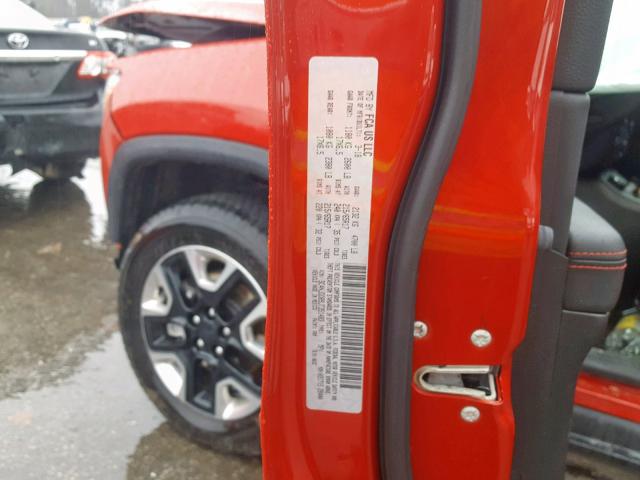 3C4NJDDB9JT351483 - 2018 JEEP COMPASS TR RED photo 10