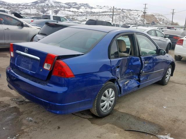 1HGES16334L004945 - 2004 HONDA CIVIC DX V BLUE photo 4