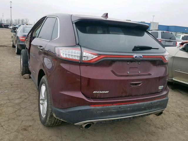 2FMPK4J94HBC11785 - 2017 FORD EDGE SEL BURGUNDY photo 3