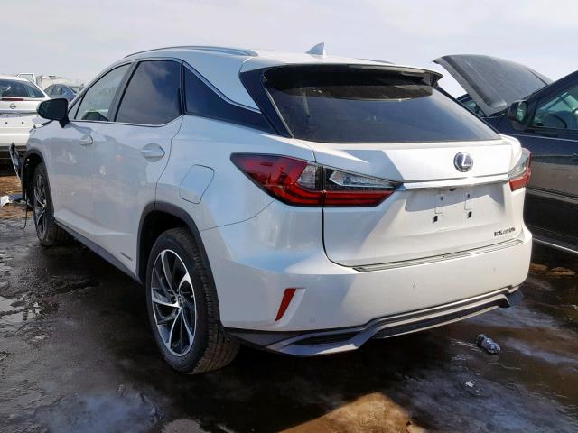 2T2BGMCA7JC022922 - 2018 LEXUS RX 450H WHITE photo 3