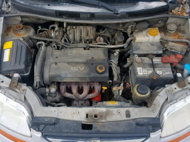 KL1TG66676B667188 - 2006 CHEVROLET AVEO LT SILVER photo 7