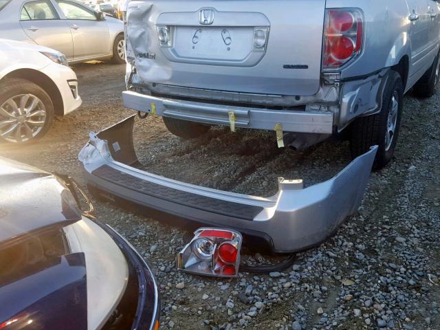 5FNYF18348B047339 - 2008 HONDA PILOT SE SILVER photo 9