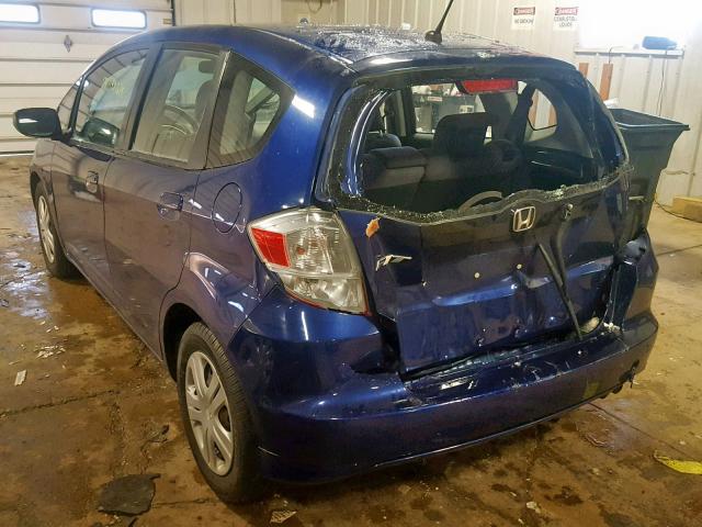 JHMGE8G37BC019806 - 2011 HONDA FIT BLUE photo 3