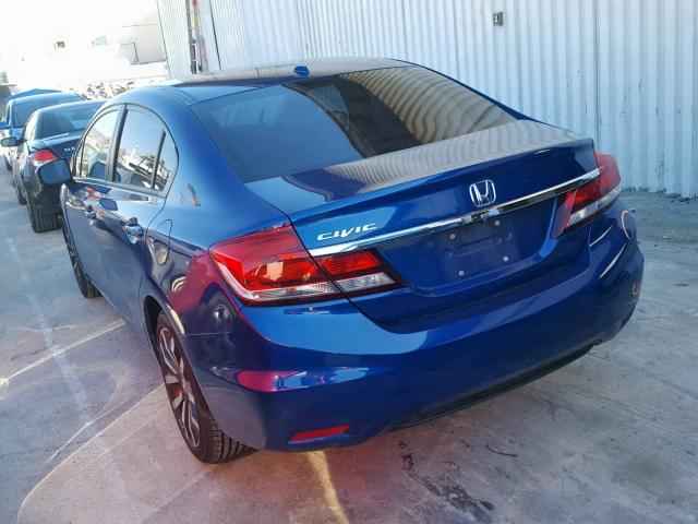 19XFB2F94EE200013 - 2014 HONDA CIVIC EXL BLUE photo 3