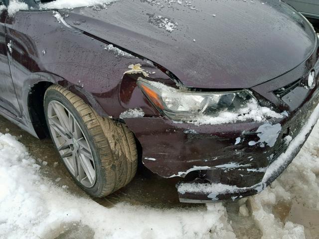 JTKJF5C75C3038229 - 2012 TOYOTA SCION TC მუქწითელი ფოტო 9