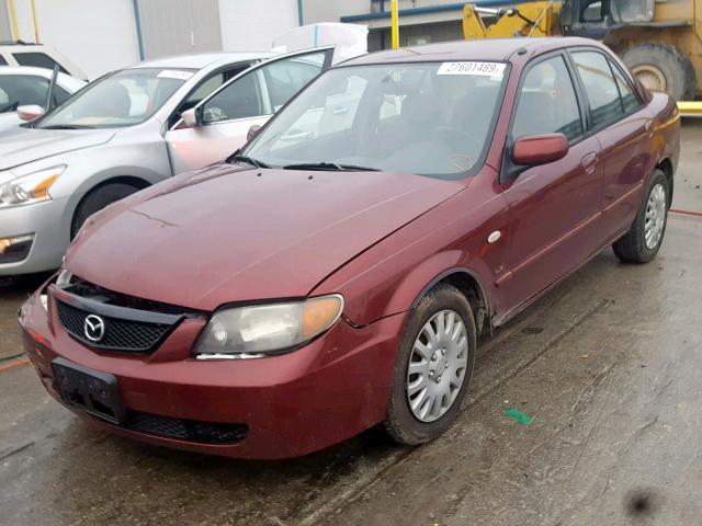 JM1BJ225621628068 - 2002 MAZDA PROTEGE DX MAROON photo 2