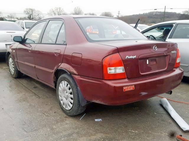 JM1BJ225621628068 - 2002 MAZDA PROTEGE DX MAROON photo 3