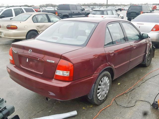 JM1BJ225621628068 - 2002 MAZDA PROTEGE DX MAROON photo 4