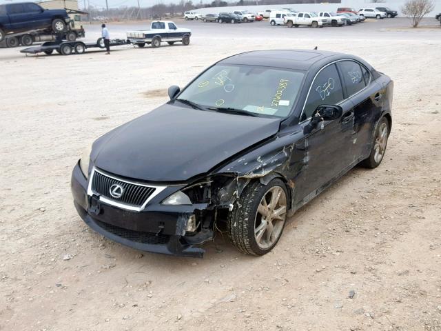 JTHBF5C28A5108578 - 2010 LEXUS IS 250 BLACK photo 2