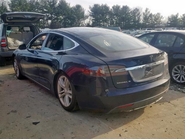 5YJSA1H26FFP73695 - 2015 TESLA MODEL S 85 BLUE photo 3