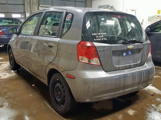 KL1TD66678B115833 - 2008 CHEVROLET AVEO BASE ვერცხლისფერი ფოტო 3