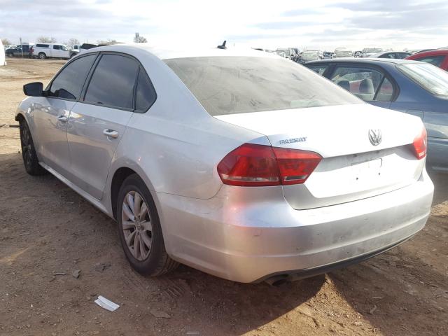 1VWAP7A38DC049742 - 2013 VOLKSWAGEN PASSAT S GRAY photo 3