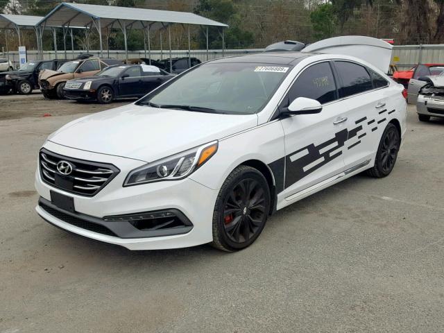 5NPE34AB4HH457087 - 2017 HYUNDAI SONATA SPO WHITE photo 2