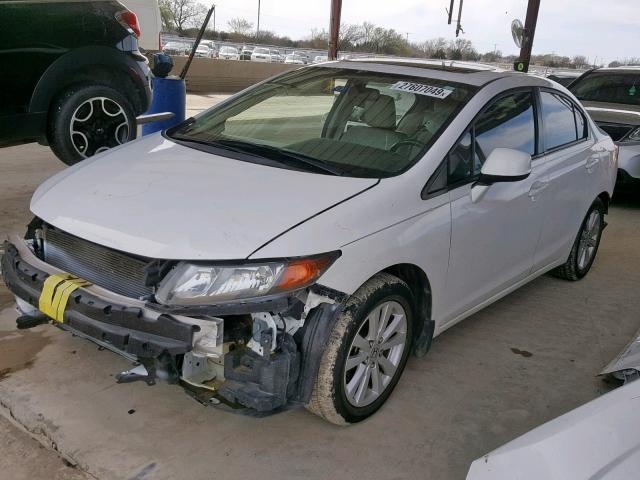 2HGFB2F91CH500868 - 2012 HONDA CIVIC EXL WHITE photo 2