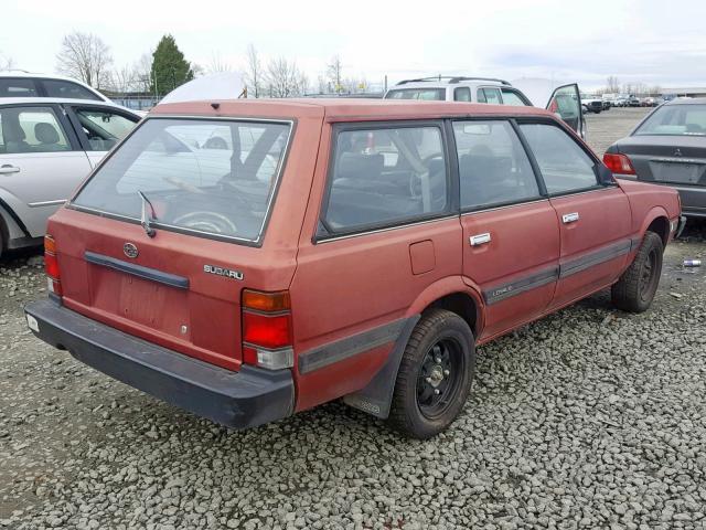 JF2AN52B9MD405467 - 1991 SUBARU LOYALE RED photo 4