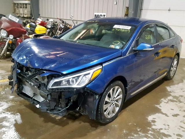 5NPE34AF7FH057301 - 2015 HYUNDAI SONATA SPO BLUE photo 2