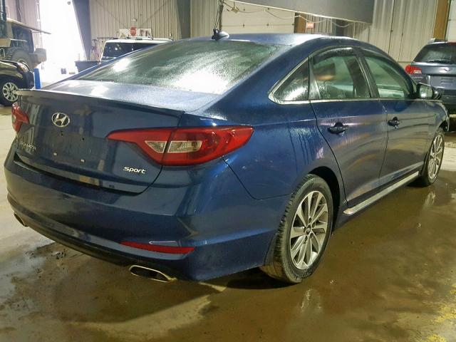 5NPE34AF7FH057301 - 2015 HYUNDAI SONATA SPO BLUE photo 4