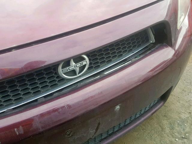 JTKDE177770145776 - 2007 TOYOTA SCION TC MAROON photo 10