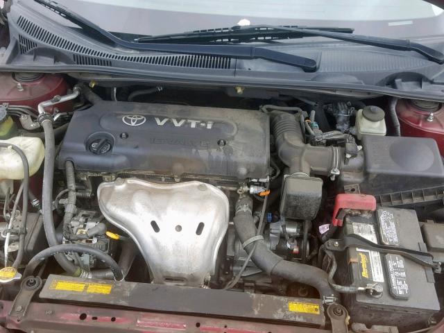 JTKDE177770145776 - 2007 TOYOTA SCION TC MAROON photo 7