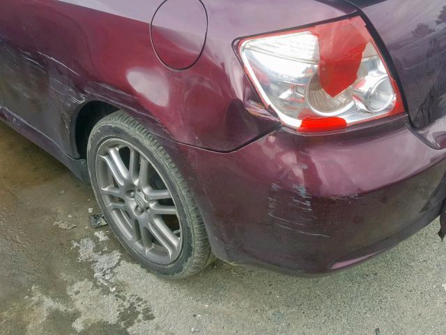 JTKDE177770145776 - 2007 TOYOTA SCION TC MAROON photo 9