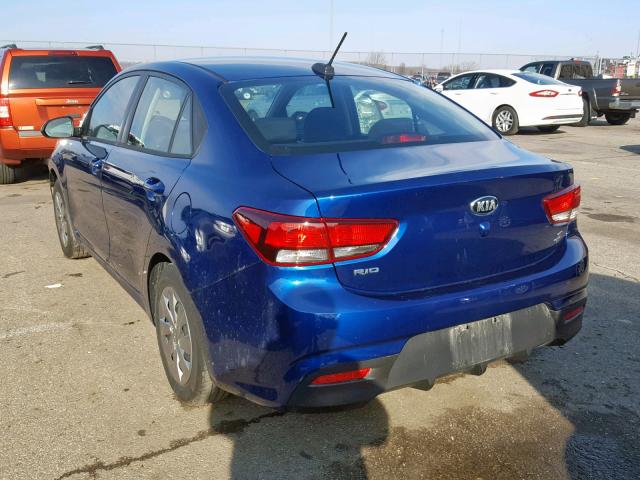 3KPA24AB0JE078406 - 2018 KIA RIO LX BLUE photo 3