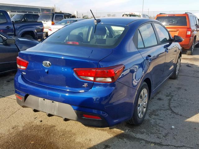 3KPA24AB0JE078406 - 2018 KIA RIO LX BLUE photo 4