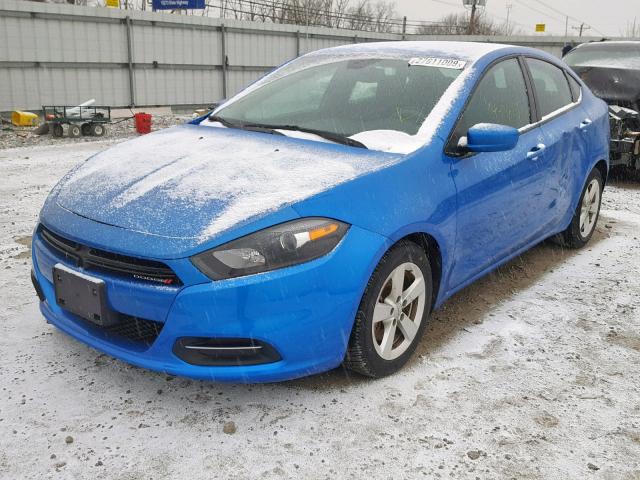 1C3CDFBB8FD227669 - 2015 DODGE DART SXT BLUE photo 2