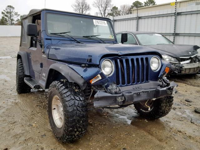 1J4FA49S83P332034 - 2003 JEEP WRANGLER / BLUE photo 1