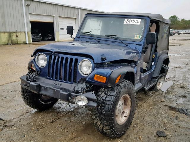 1J4FA49S83P332034 - 2003 JEEP WRANGLER / BLUE photo 2