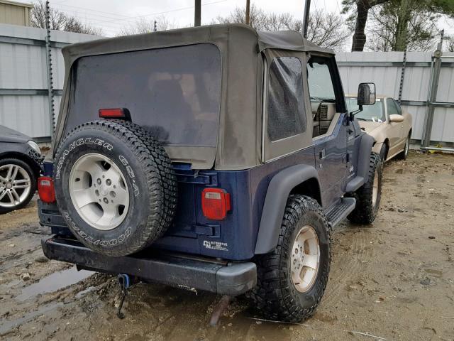 1J4FA49S83P332034 - 2003 JEEP WRANGLER / BLUE photo 4