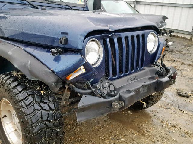 1J4FA49S83P332034 - 2003 JEEP WRANGLER / BLUE photo 9