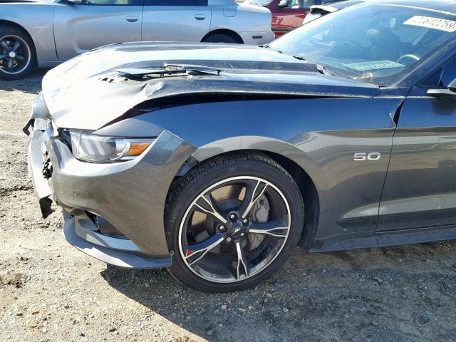 1FA6P8CF6H5267040 - 2017 FORD MUSTANG GT CHARCOAL photo 9