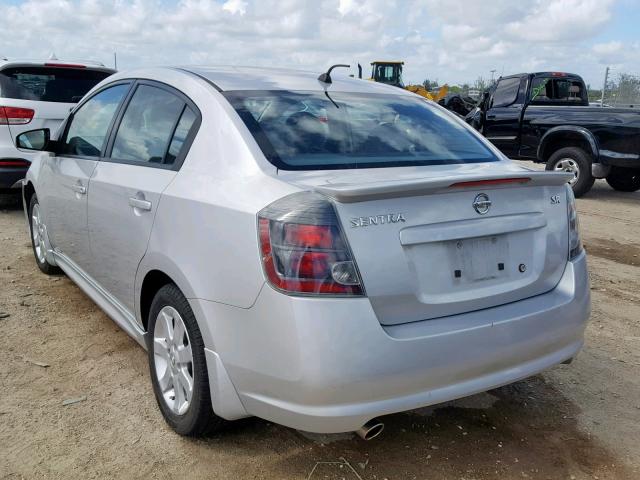 3N1AB6AP5BL658628 - 2011 NISSAN SENTRA 2.0 SILVER photo 3