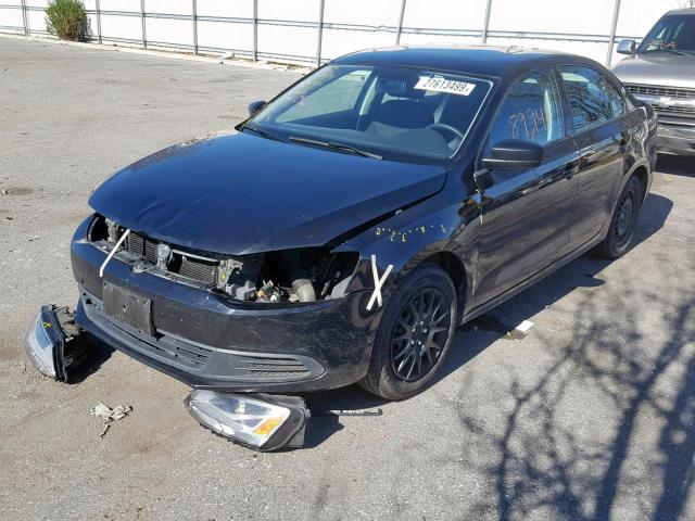 3VW1K7AJ7DM254545 - 2013 VOLKSWAGEN JETTA BASE BLACK photo 2