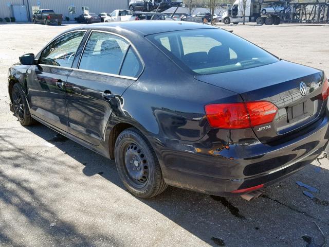 3VW1K7AJ7DM254545 - 2013 VOLKSWAGEN JETTA BASE BLACK photo 3