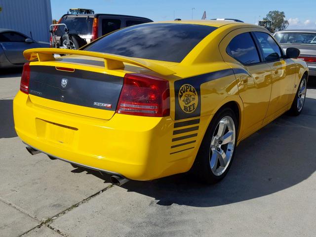 2B3KA73W07H647262 - 2007 DODGE CHARGER SR YELLOW photo 4