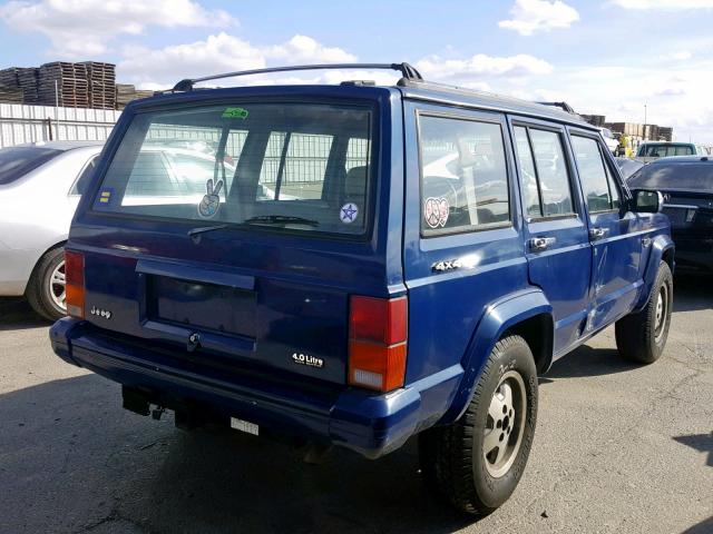 1J4FJ58S4ML520291 - 1991 JEEP CHEROKEE BLUE photo 4