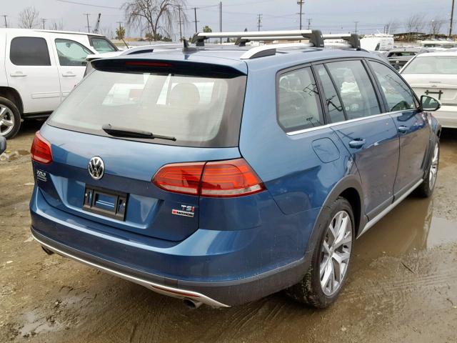 3VWH17AU9JM757954 - 2018 VOLKSWAGEN GOLF ALLTR BLUE photo 4