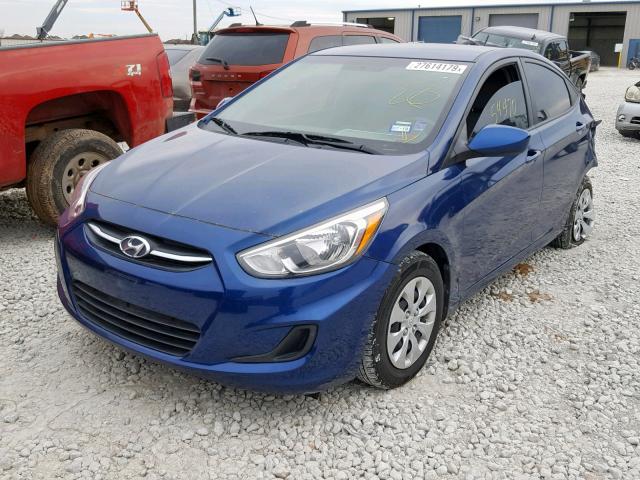 KMHCT4AEXHU188869 - 2017 HYUNDAI ACCENT SE BLUE photo 2