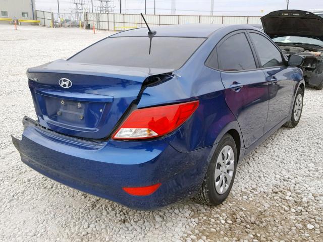 KMHCT4AEXHU188869 - 2017 HYUNDAI ACCENT SE BLUE photo 4