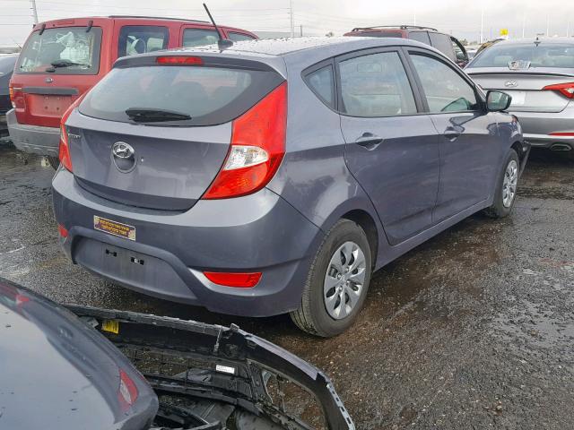 KMHCT5AE1HU347090 - 2017 HYUNDAI ACCENT SE GRAY photo 4